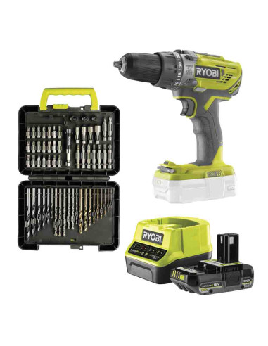 RYOBI BORE-/SKRUEMASKINE MED SLAG 18V ONE+